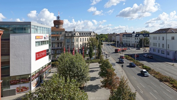 Blick in Richtung Brandenburger Platz / Franz-Mehring-Straße